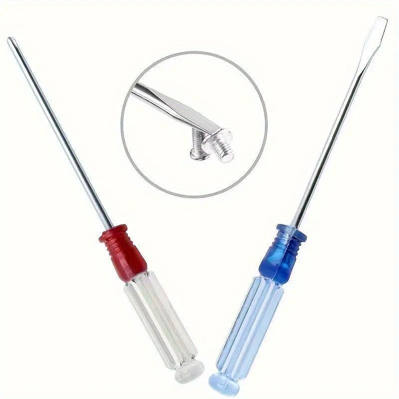 Precision Phillips Crystal Screwdriver Set - Small Slotted Head, Ergonomic Transparent Handle, Magnetic Tip for Secure Hold - Ideal for Household & Industrial Mini Projects