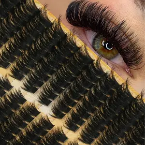 13-Row Elegant False Eyelashes Set, 100D, Customizable, Ideal for DIY Makeup, Natural Fluffy Cat Eye Effect, Perfect for Daily Use, Parties, Concerts