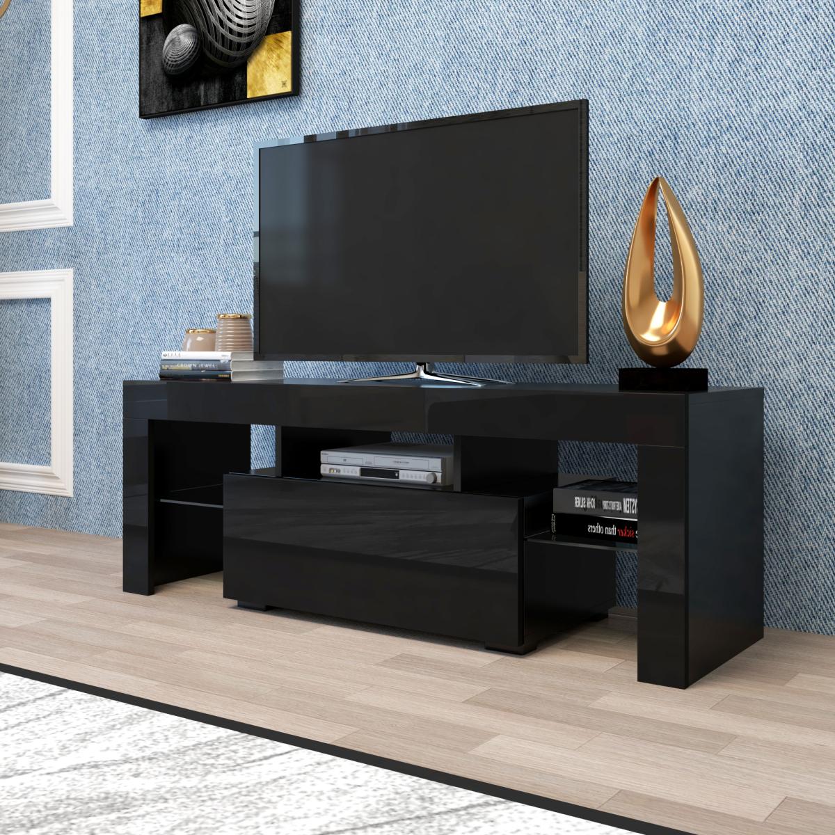 Entertainment TV Stand, Large TV Stand TV Base Stand with LED Light TV Cabinet.