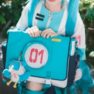 In Stock Hatsune Miku Kawaii Figure High-Capacity Travel Series Backpack Multi Functional Fitness Bag Cosplay Props Bag Gift