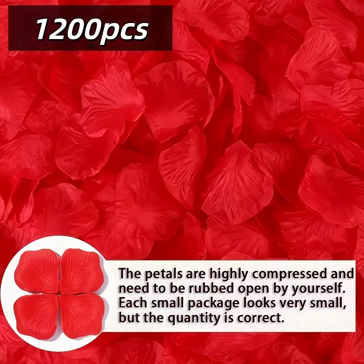 1200 Pieces Artificial Rose Petals, Wedding Decor, Proposal, Engagement, Valentine's Day, Fake Flower Petals for Events