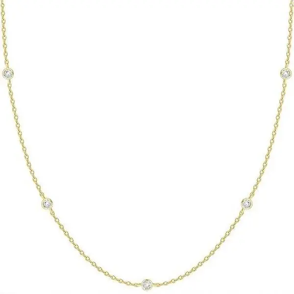 Light luxury minimalist zircon clavicle chain for women, 304 stainless steel gold-plated, ins-style high-end necklace with unique design