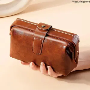 Womens Retro Oil Wax Leather Zip Wristlet Wallet, Large Waterproof Clutch With Strap Fits Phone Cash Lipstick Travel Daily Use