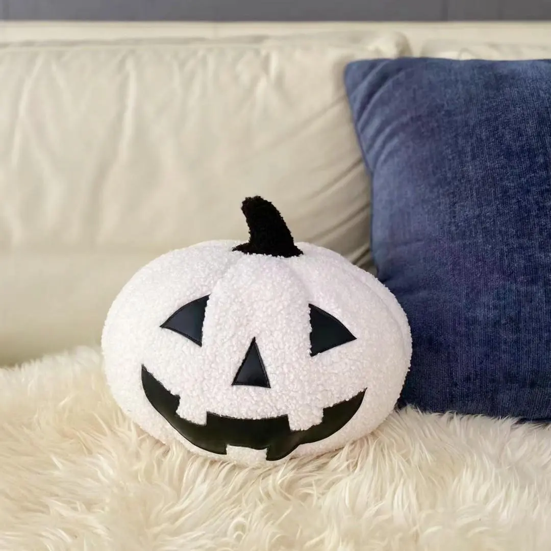 Halloween Themed Pumpkin Shaped Throw Pillow, 1 Count Halloween Decor Cute Warm 3D Pumpkin Shaped Pillow, Holiday Home Decoration Cushion Pillow, Decorative Cushion