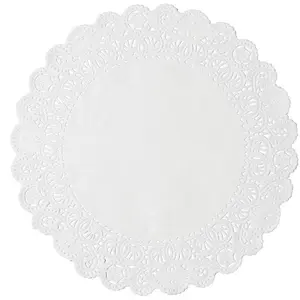 Worlds 25 Pack Round White Normandy paper Doilies Lace Paper Doiles 18" Inch