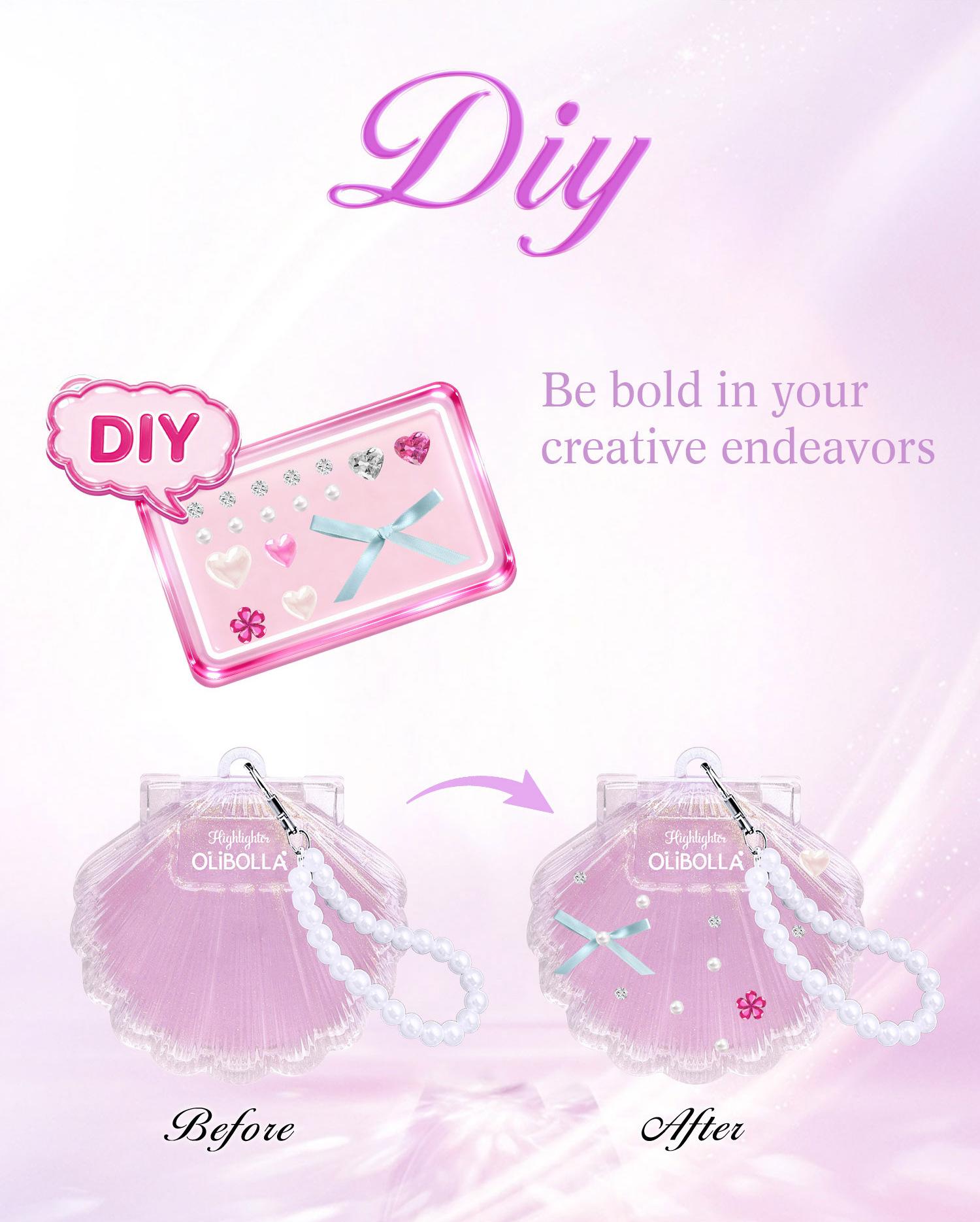 OLIBOLLA Illuminating 3D Highlighter, Face Brightening, Pearlescent Shimmer, Blush, Highlighter Powder