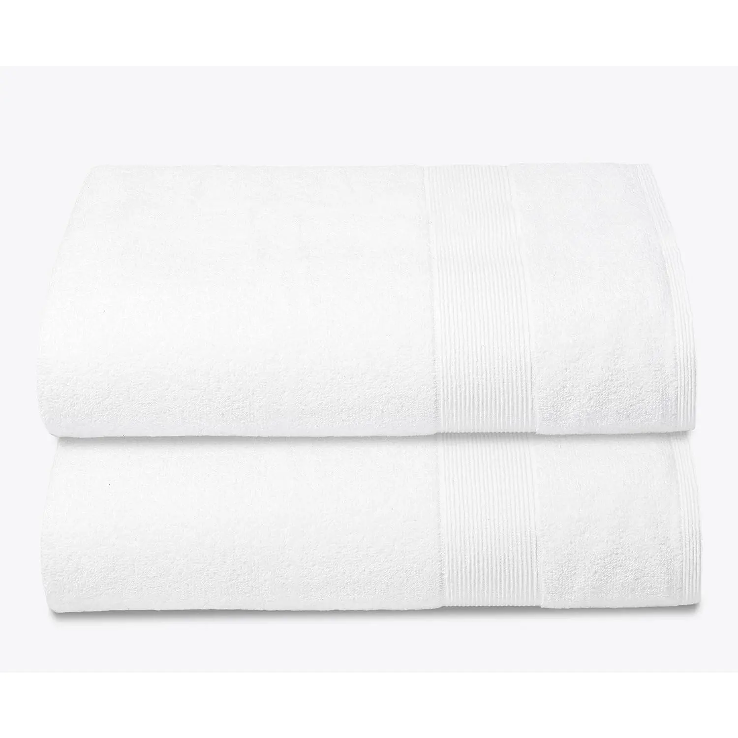 Premium Cotton Oversized 2 Pack Bath Sheet 35x70-100% Pure Cotton - Ideal for Everyday use - Ultra Soft & Highly Absorbent - Machine Washable - White