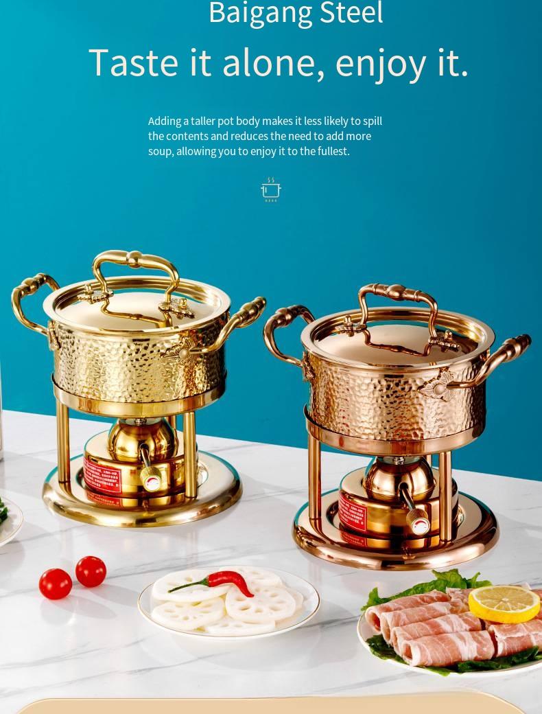 Inflatable Hot Pot, Single-Serving Hot Pot, Ideal for Private Dining at Clubs and Hotels, One Pot per Person, Gas Stove, Household Gas