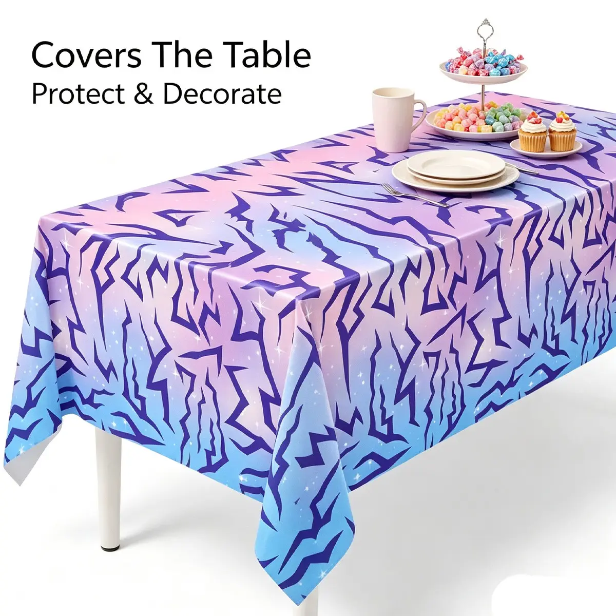 Cartoon Geometric Dart Plastic Tablecloth, Ideal for Birthday Parties, Outdoor Events, Game Nights, Home Living Room Decor