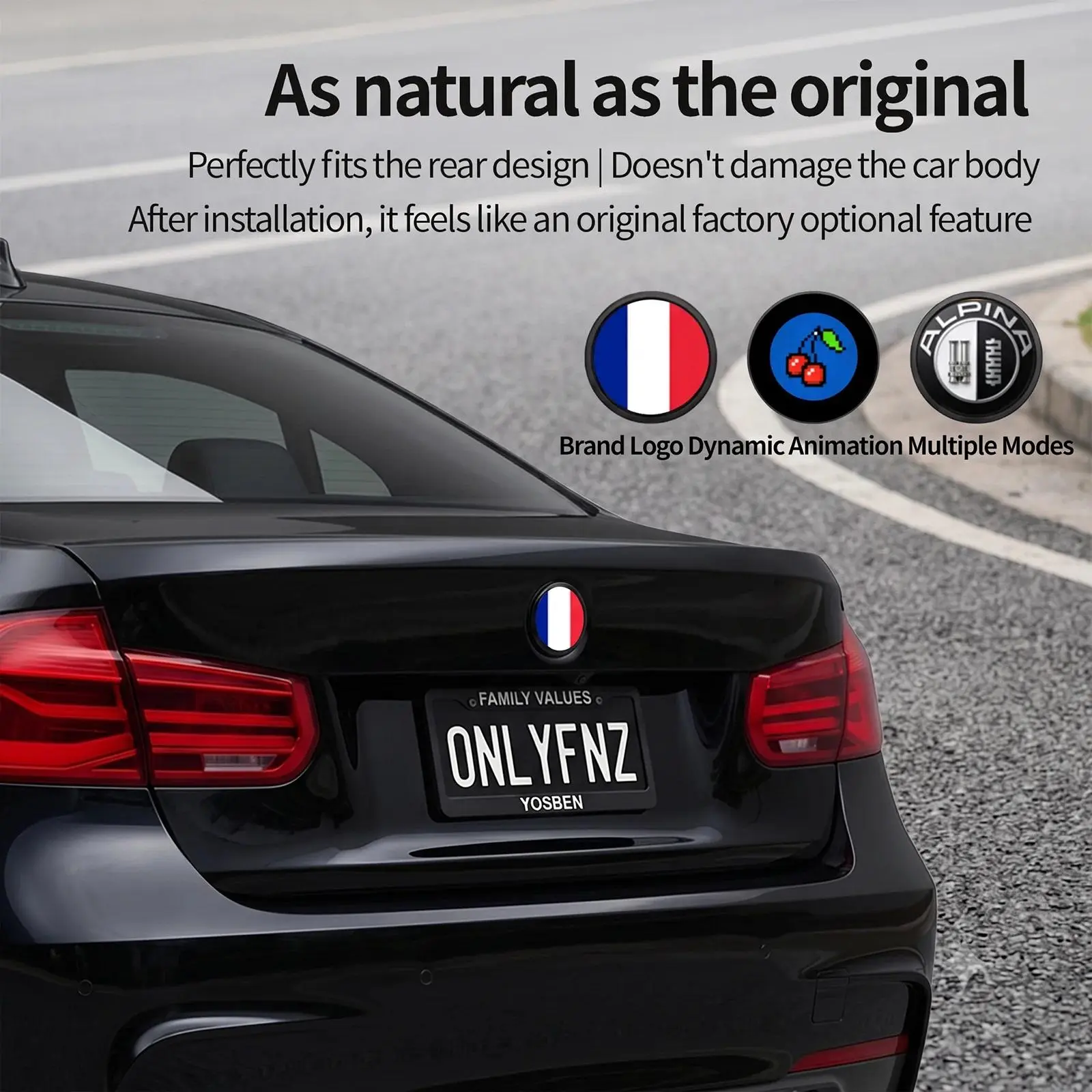 Multi-Model Car Emblem Logo Decal, 74mm/82mm Front Hood & Trunk Cover Badge for BMW E46 E90 E60 F30 F10 E39 E36 F20 G30 G20 E87 E92 E91 E30 X1