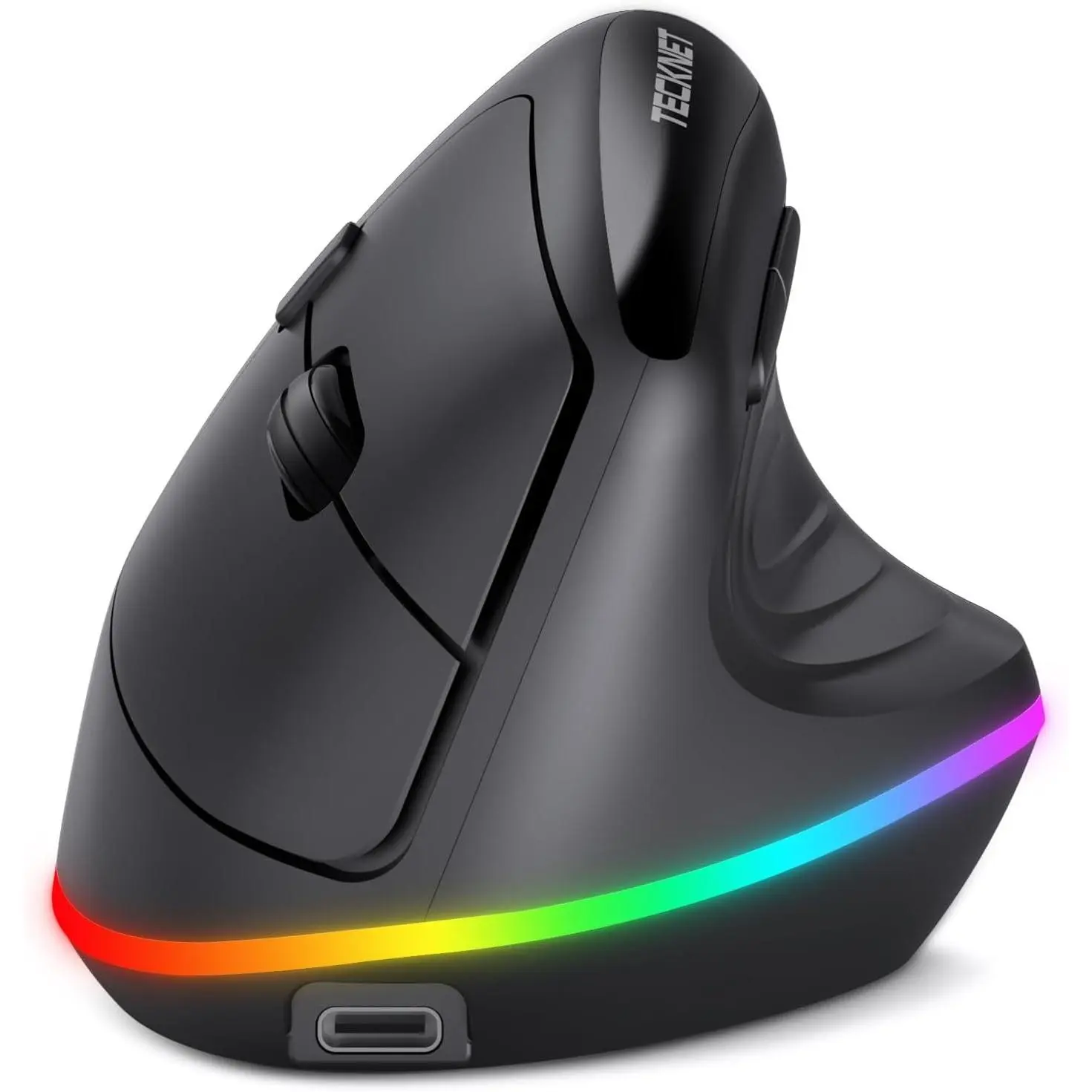 TECKNET RGB Bluetooth Ergonomic Mouse Rechargeable Wireless Multi-Device