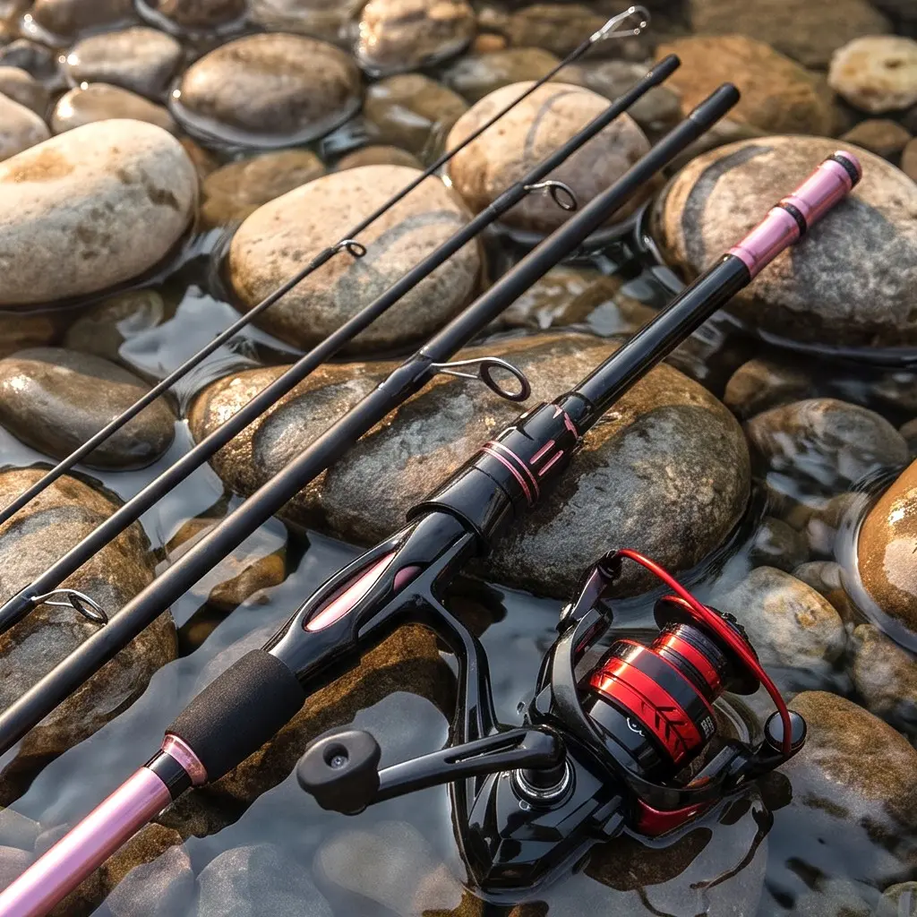 Complete Straight Handle Lure Rod Spinning Reel Set, Fashion Four-Section Rod, Easy Assembly, Portable, Ideal for Ponds, Reservoirs, Near Sea Fishing