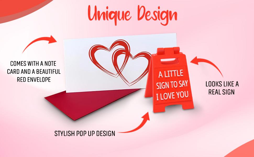Mini Sign Valentine's Decoration Anniversary Present - Valentines Day Romantic I Love You Sign - Fun Boyfriend - Cute Birthday, Christmas, Wedding Gift for Girlfriend, Wife, Fiancee