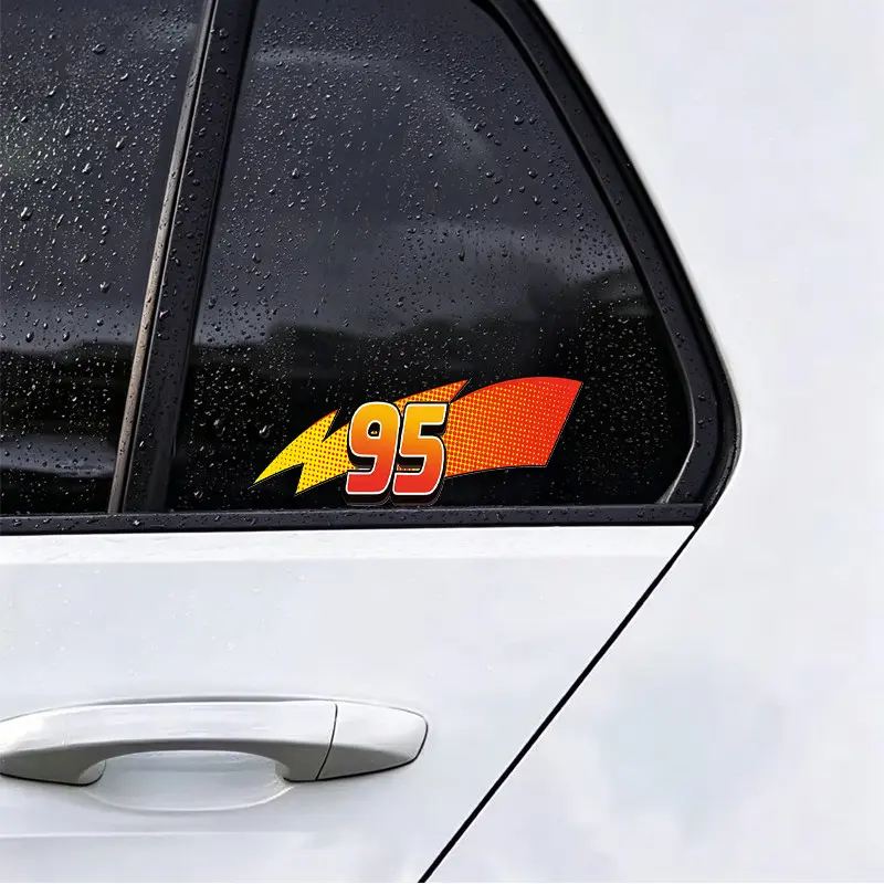 Personalized creative polka dot lightning 95 racing sun-proof car body stickers for covering scratches