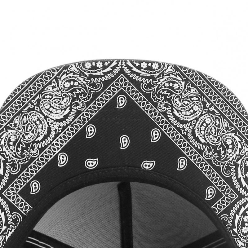 2026 New Black Double Paisley Pattern Flat Brim Hat for Adults Casual Sun Hat