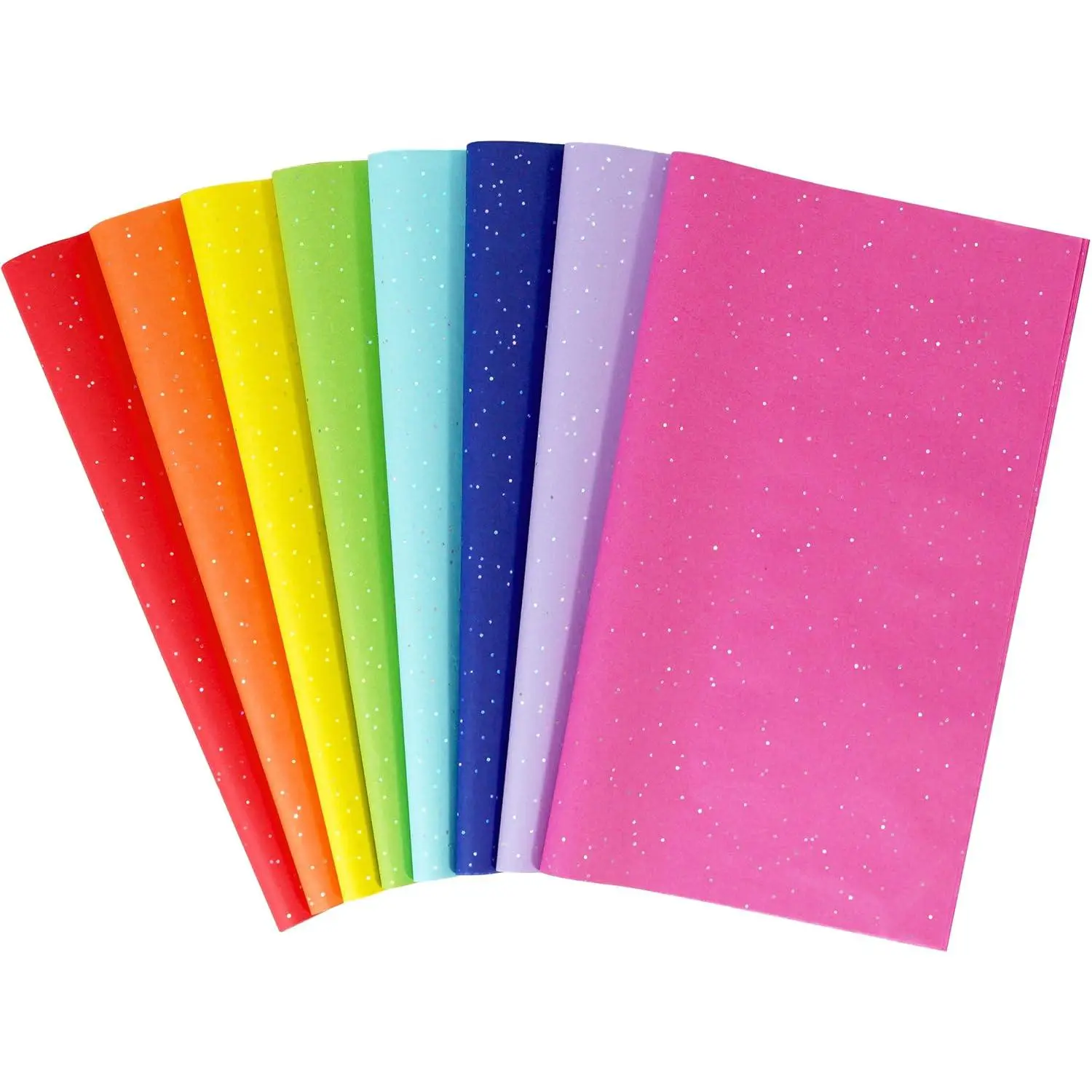 Sparkle Tissue Paper for  Bags, 120 Sheets Rainbow Colors, 20x14 Inches Glitter Finish for  Wrapping, Crafts, Party Decorations