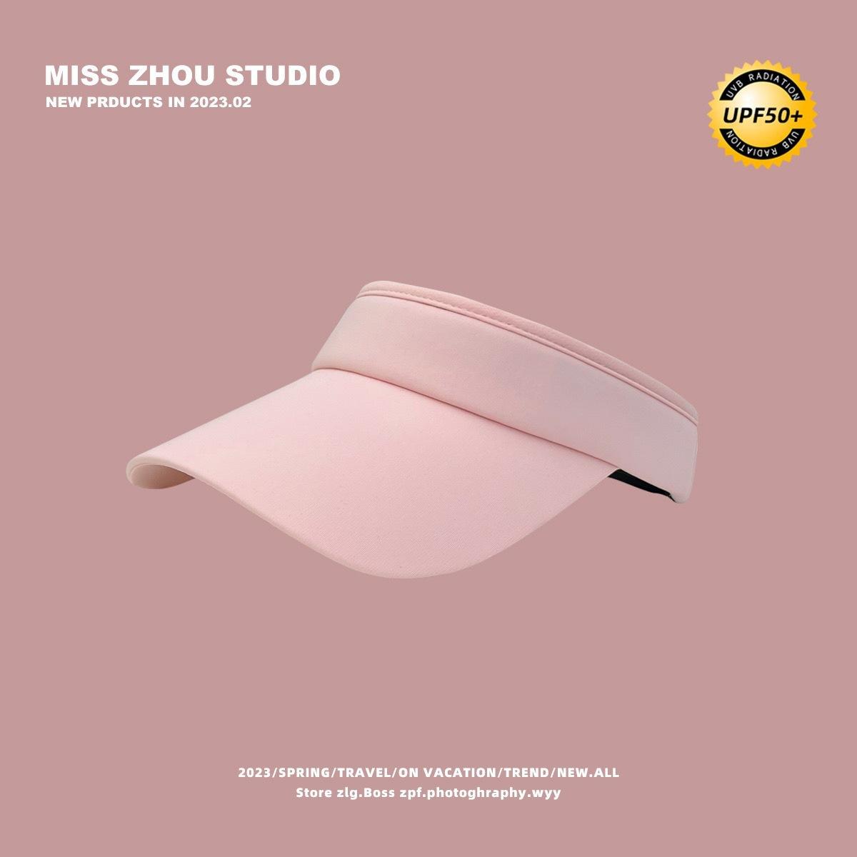 Sunscreen hat summer ice silk show face small UV protection sun hat running sports versatile empty top hat