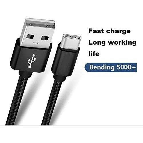 USB Type C , [2Pack] 2FT USB C  Nylon Braided Fast  for Galaxy S10 S9 S8 Plus Note 9 8, Pixel,  Z,  V30 V20 G5, Xperia,  and More (Black, 2 FT)