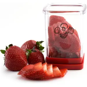 [Good Kitchen Helper] Fruit Slicer, Stainless Steel Cup Slices,Vegetable Slicer for Strawberries Bananas Egg, Portable Kitchen Slicing Tool Utensils