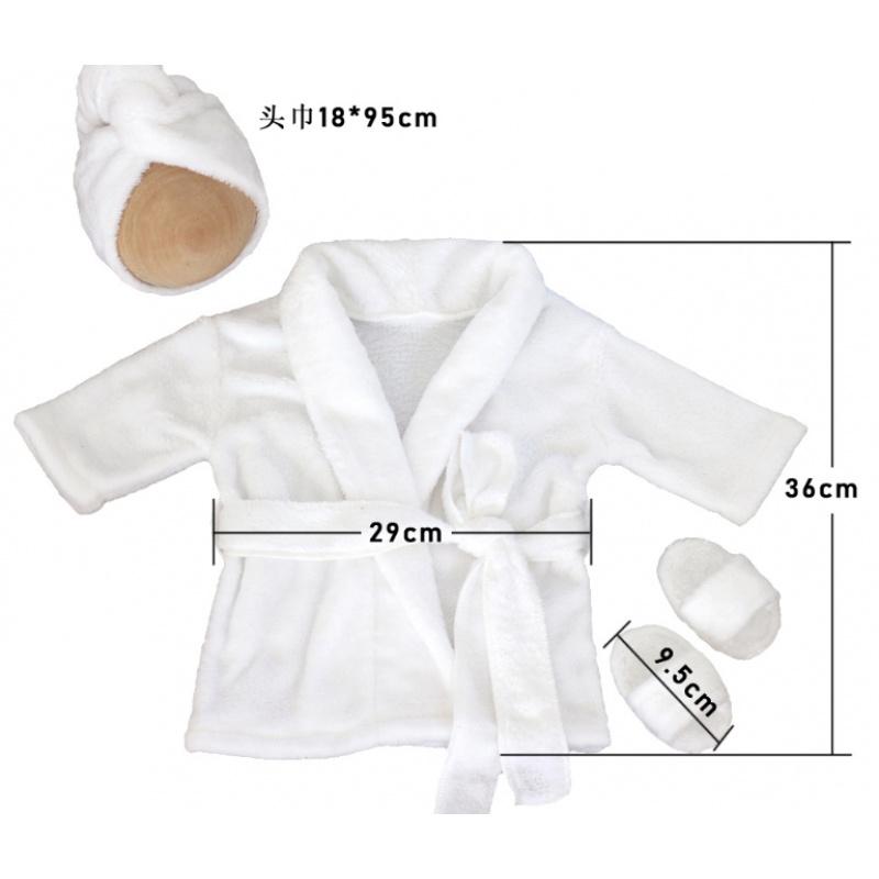 Comfortable Cream Baby Bathrobe with Matching Slippers and Scarf - Newborn Photography Props, Boys and Girls, Soft Lycra Fabric, Cotton Ruched Sister Princess Peach Puffy Two-Piece Set, Toddler Girl Summer Dress with Tulle for