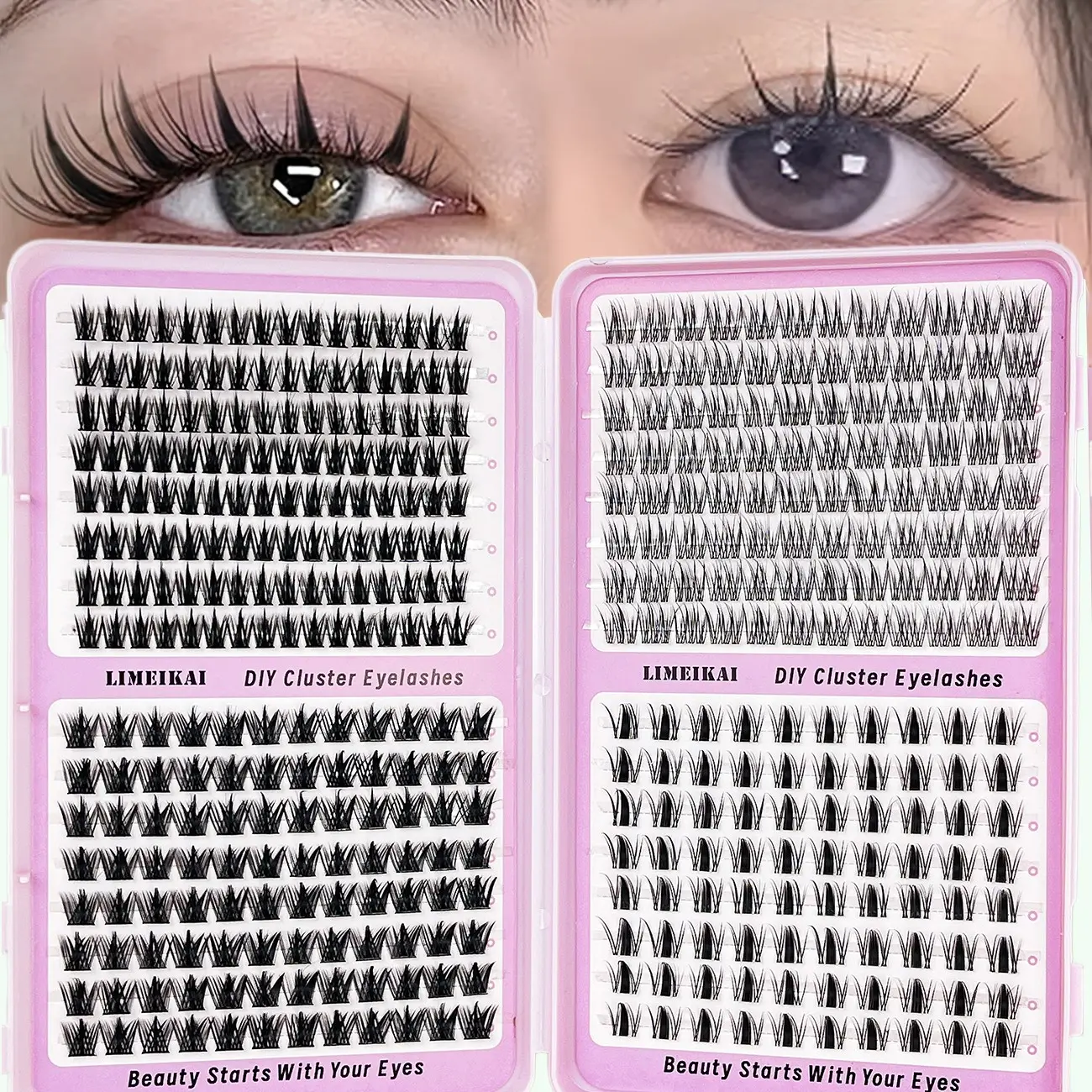400pcs Lashes Book, C-Curling, Fluffy Soft, 3D Faux Mink False Eyelashes, DIY Light Eyelashes, Makeup, Extension Eye Lashes, DIY at Home