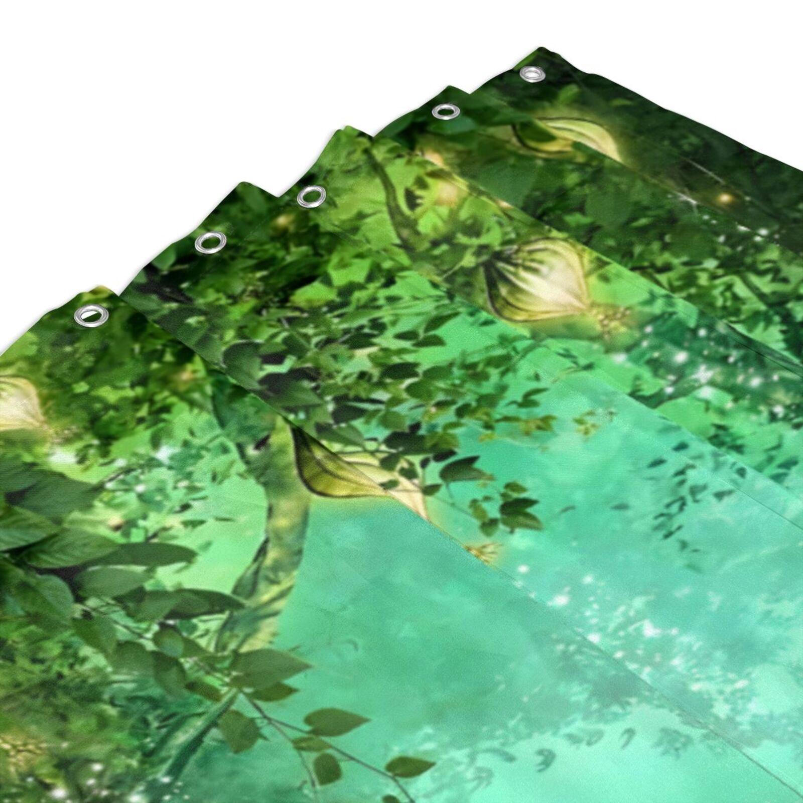 Forest Flowers Tree Pattern Shower Curtain Set, 1 Count Shower Curtain/4 Counts Shower Curtain & Toilet Mat & Bath Mat & Toilet Lid Cover Set, Bathroom Shower Equipment, Bathroom Decor Supplies for Home Dormitory Hotel Salon