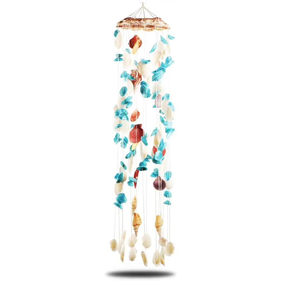 Seashell Wind Chimes Multi Color  Wind Chimes, for Garden Bar Store  Ornament  Decor Beach Decoration Party  (6.7 x 29 Inches)