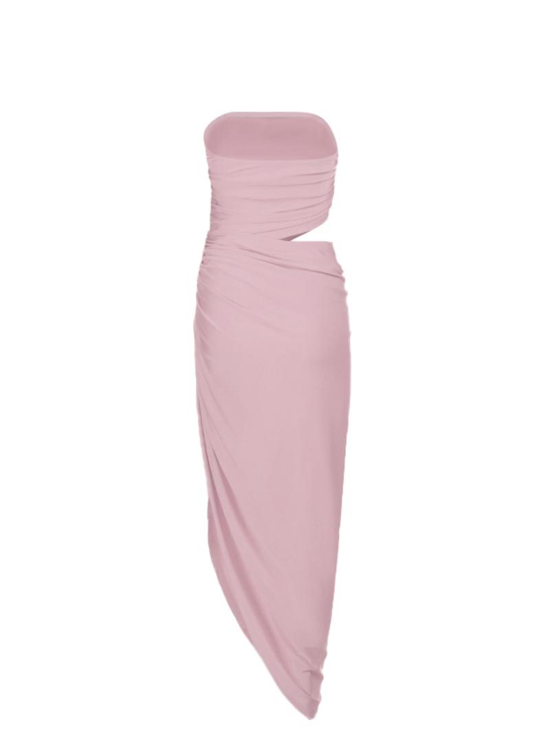 Women's Plain Cut Out Tube Dress, Elegant Strapless Dress for Party Club Dating Wear, Ladies Spring Clothes, Womenswear
