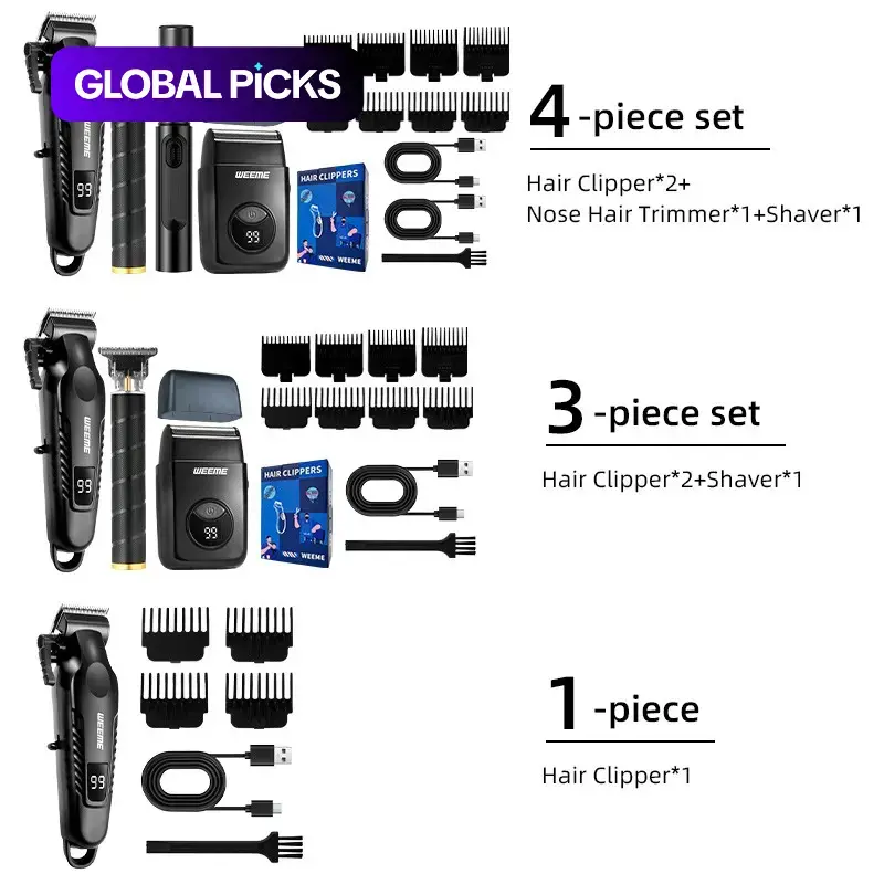 Weeme Electric Razor for Men, Professional Trimmer with USB Charging, T-Shaped Blade, Beard & Nose Hair Removal, Holiday Gift #GLOBAL PICKS