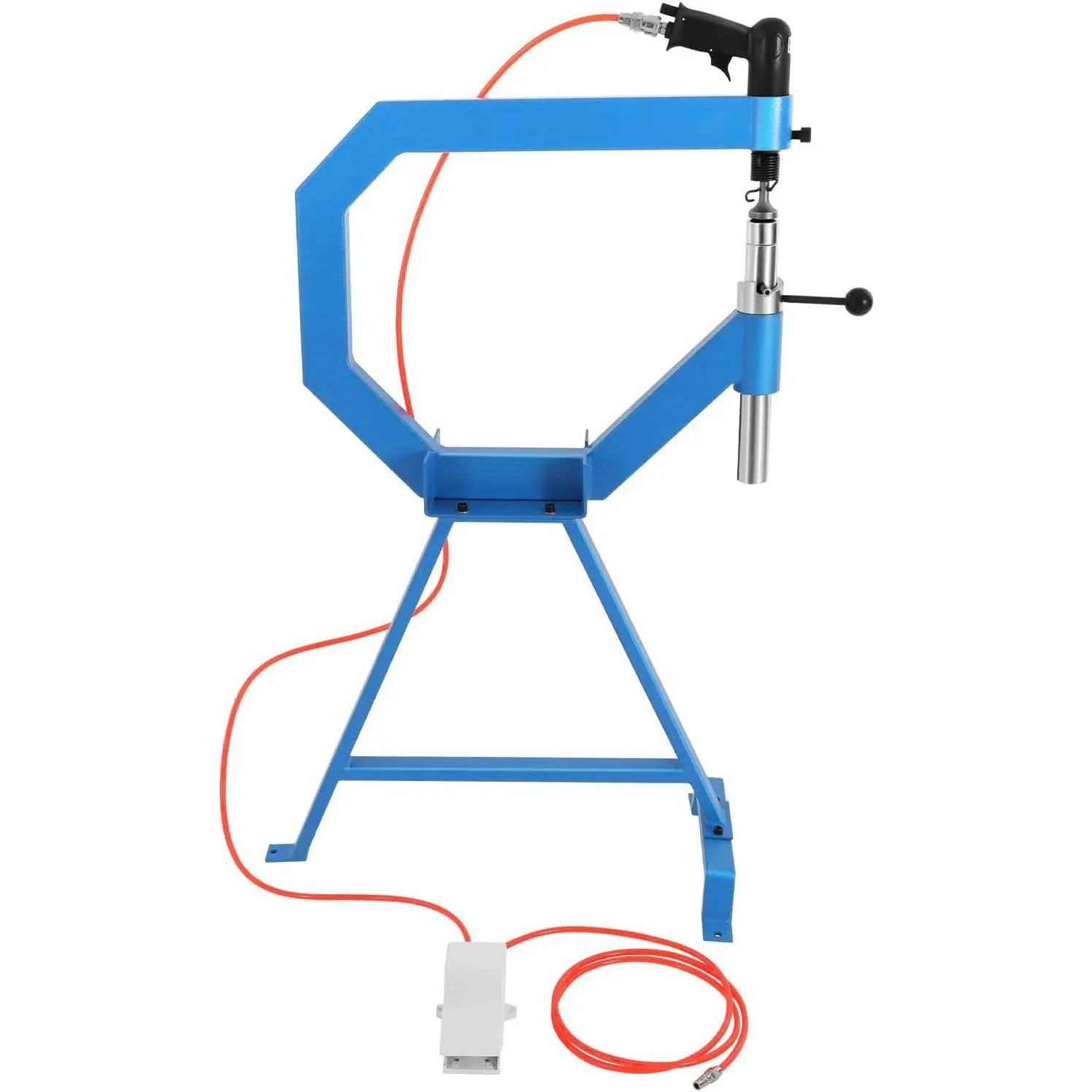 Pneumatic Planishing Hammer Bending Machine - 4in Iron Body, 875-1350RPM, Steel Shrinker Stretcher, 1/2/3in Radius Anvil, Foot Control for Round Edges, Impact-Resistant Aluminum-Compatible, Dent Repair Tool for Auto/Car Maintenance Shops, Motorbike Parts