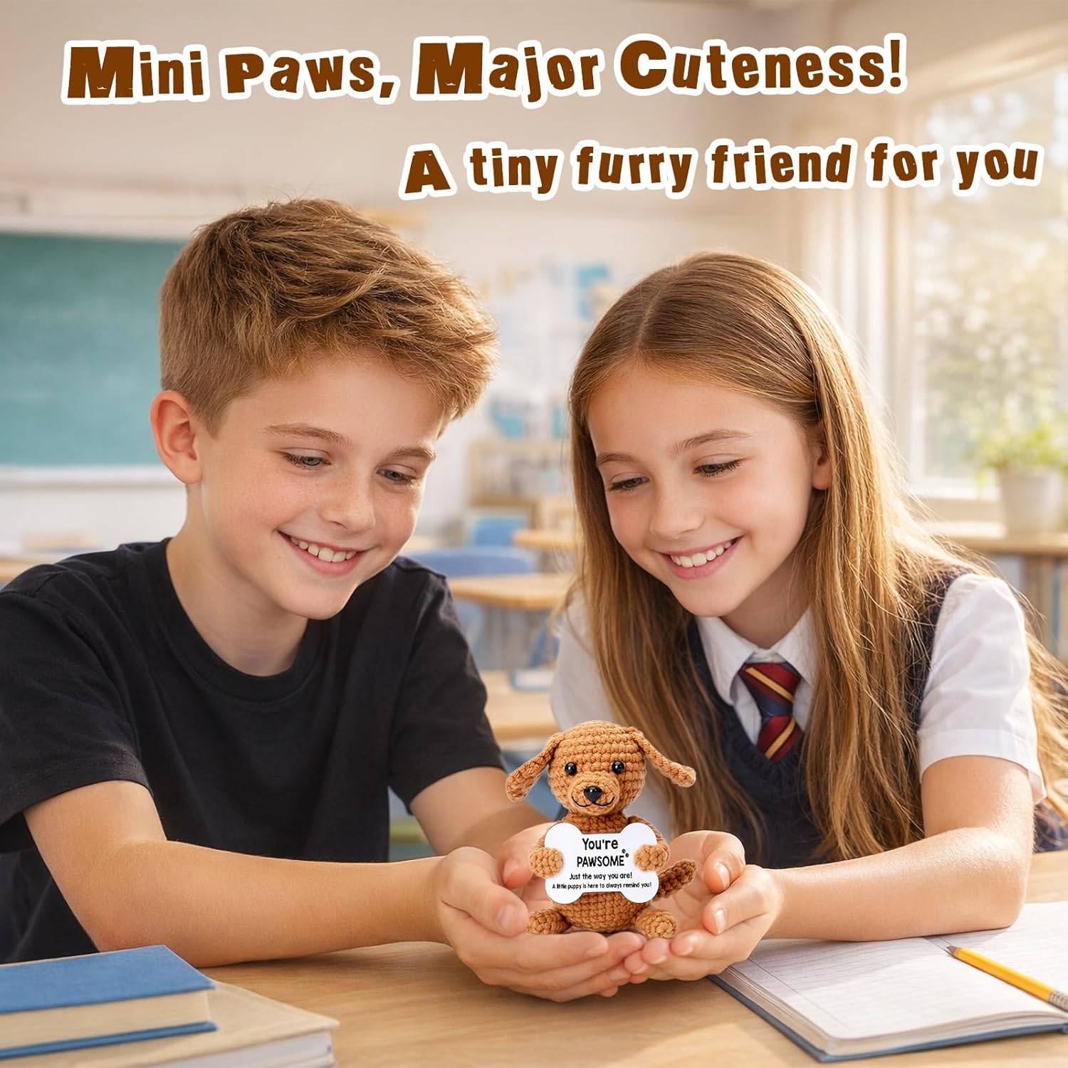 Funny Valentines Day Dog Gifts for Women Men Girls Boys, Cute Puppy Stuffed Animals Plush, Adorable Mini Emotional Positive Desk Decor Accessories, Lovely Valentines & Birthday Gift Ideas to Cheer Up Loved Ones and Decorate Home & Office