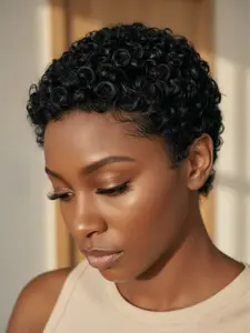 Pixie Wig Daily Party Cosplay Gift Use, 30 Color Short Afro Curly Human Hair Wig, Machine Made Pixie Cut Wigs for Women