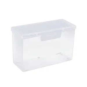 Clear PP Plastic Trading Card Storage Box, 10.5x4x6.6cm 45 Mil Thick Card Organizer, Lock Latch Design Holds 100+ Game Cards, Dustproof Portable Container for Baseball Cards, Coins, Jewelry & Small Craft Supplies