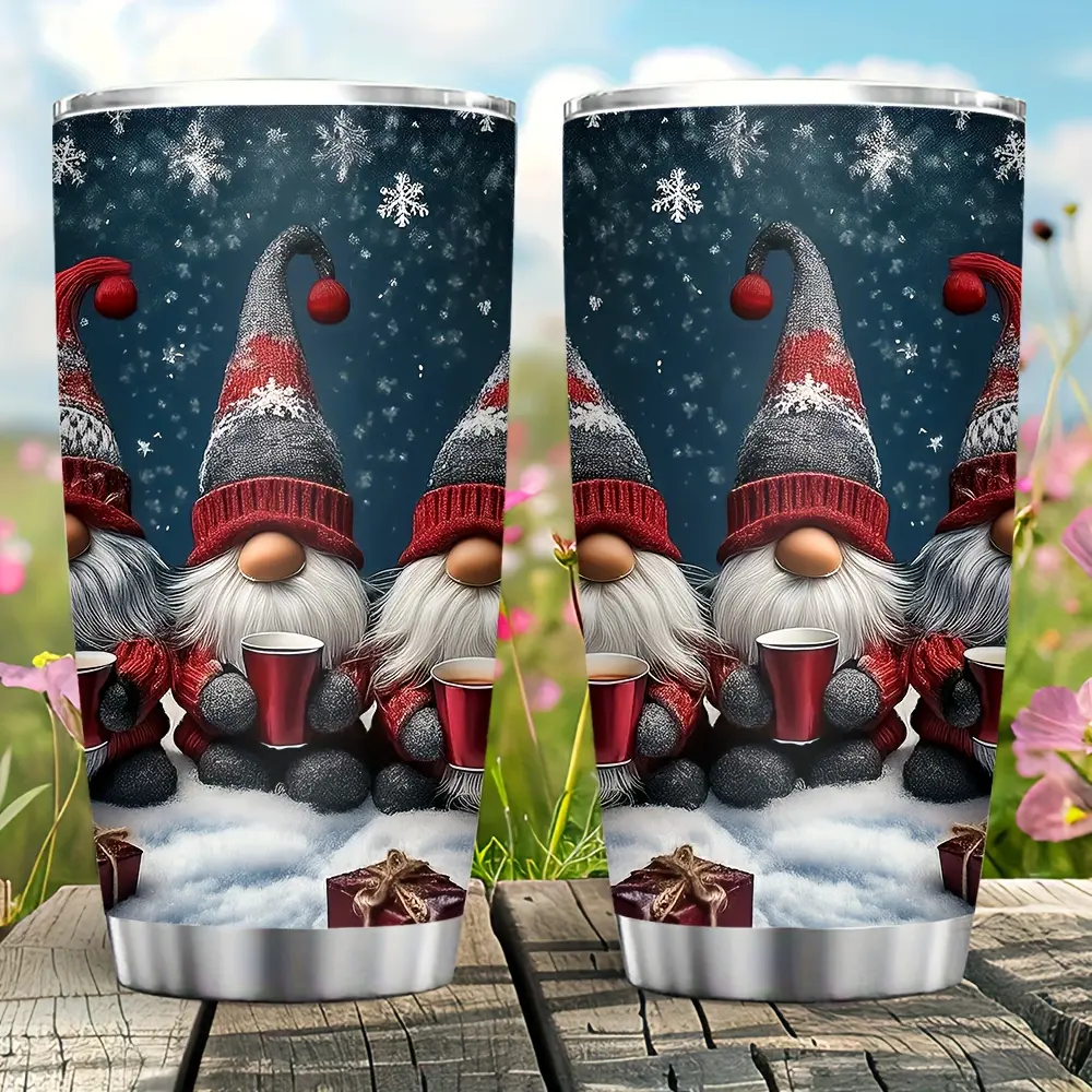 A 20Oz Christmas gnome mug that brings comfortable drinks: an excellent thermos perfect for holiday gifts, keeping drinks warm and perfect for festivals and winter celebrations