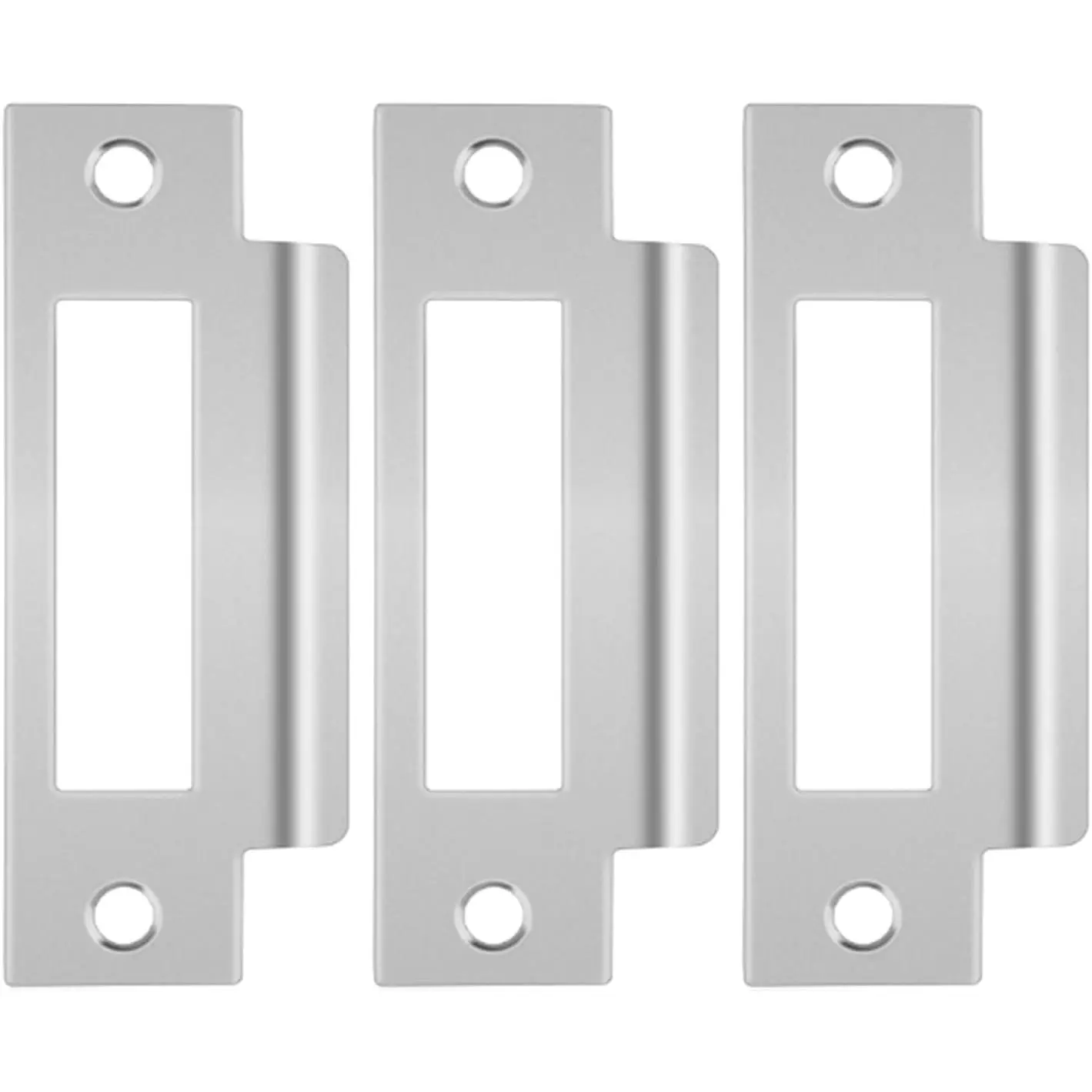 3 count 4-7/8" Door Strike Plate, Brushed Zinc Finish Plated T-Strike Deadbolt Plate for Door Frames,   Lock Strike Plate