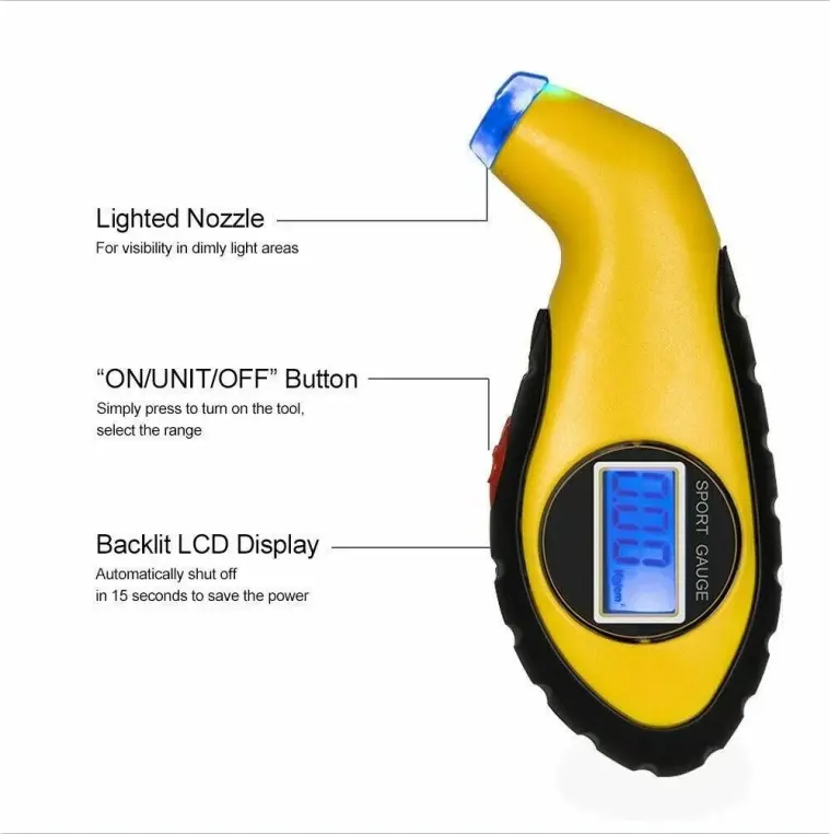 2026 Car Motorcycle Tyre Gauge Tire Air Pressure Guage LCD Digital Meter Tester