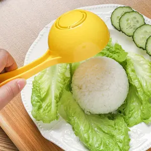 2pcs Yellow Cooking Spoons utensils rice cooker rice spoon can press large capacity non-stick rice rice spoon porridge spoon household semi-circular rice spoon can press semi-circular shape rice spoon model