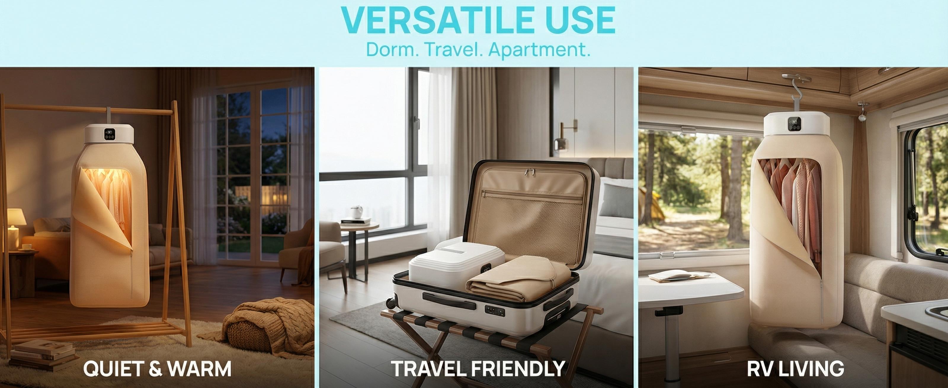 Portable Electric Clothes Dryer with Drying Bag, Quick Dry Laundry Machine, Compact Mini Dryer for Apartment Dorm RV Travel, Energy Saving Easy Setup