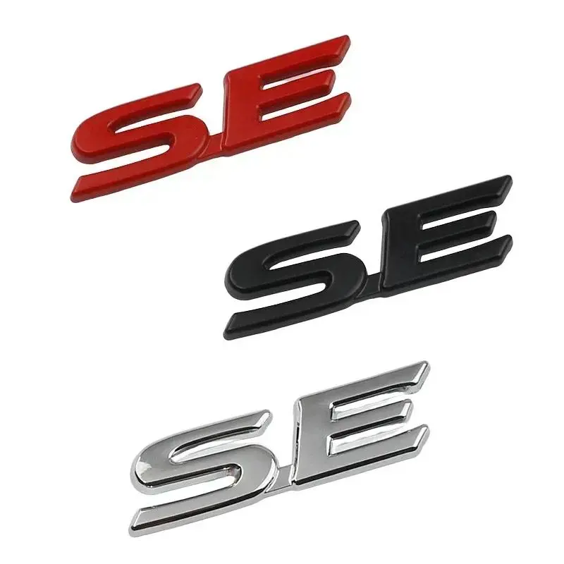 3D Metal SE XSE Logo Rear Trunk Emblem Badge Decals Sticker For  Camry Sienna Highlander Corolla Car Styling Accessories