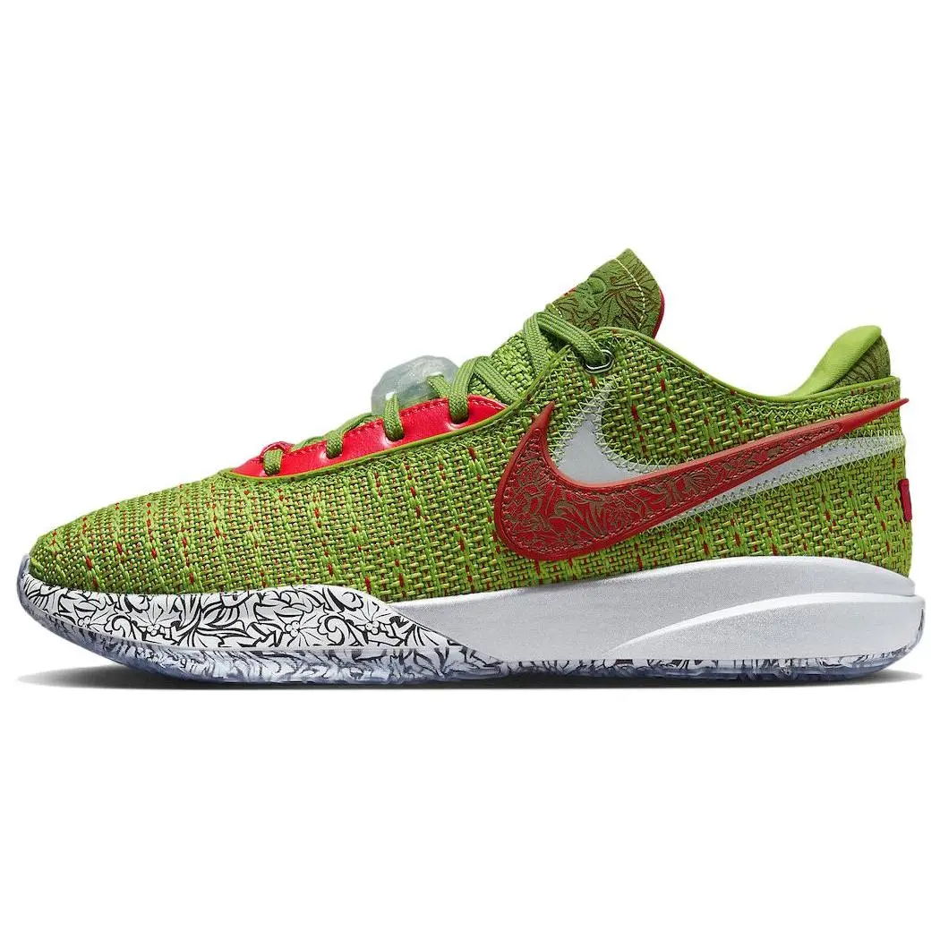 Nike LeBron 20 Christmas Edition Men's Low-Top Basketball Shoes – Rounded Toe, Comfortable, Green Verifiable, with credentials and supporting global authentication