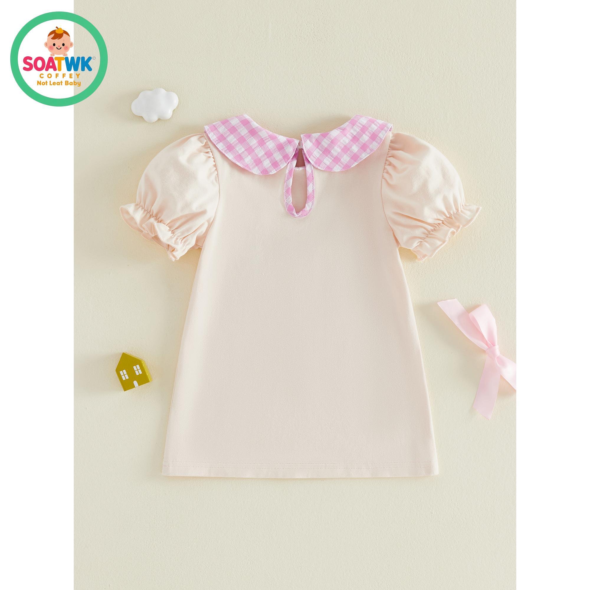 Little Girls Back to School Dress Summer Short Sleeve Plaid Doll Collar Apple Ruler Embroidered Dress Little Girls Back to School Dress Summer Short Sleeve Plaid Doll Collar Apple Ruler Embroidered Dress