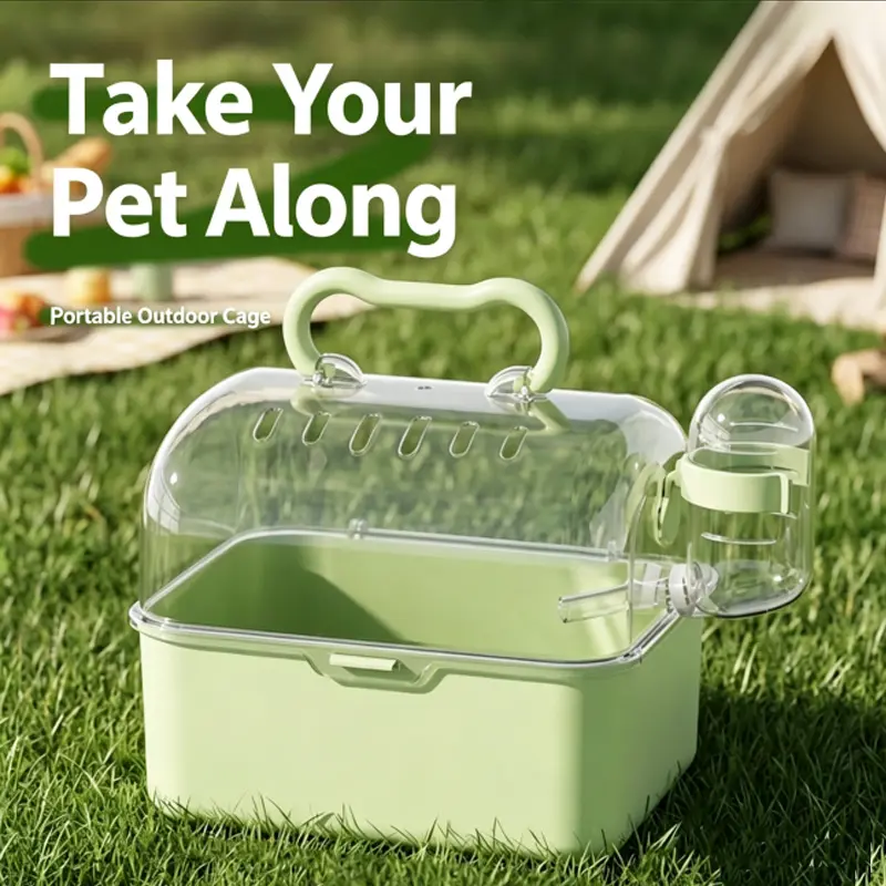 Hamster cage acrylic portable outdoor cage Golden Bear Flower Branch Mouse pet handheld transparent portable outdoor cage