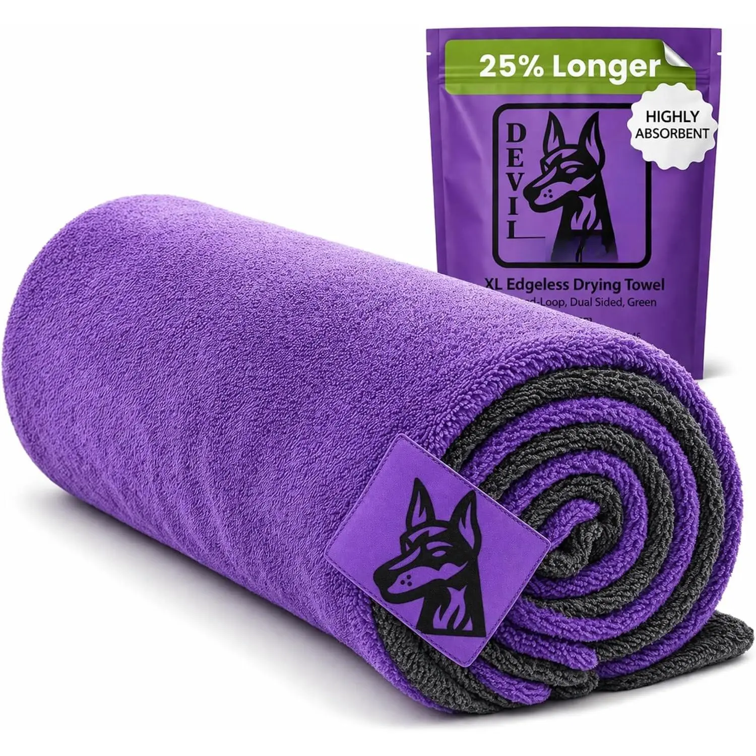 XL  Drying Towel for  – 1200 GSM Twisted Loop , 24" x 45" Edgeless, Scratch-Free