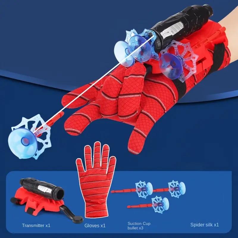 Kids Spider Web Launcher & Doll Launcher Set 1 Set Rubber Band Bracelet Shooter Toy Educational Fun Simulation Game for Boys Girls Outdoor Play Gift