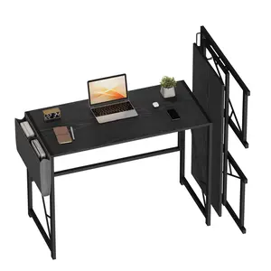 39.4" Folding Computer Desk, Home Office Work Desk with Storage Bag and Hook, Foldable Table Gaming Study Writing Desks