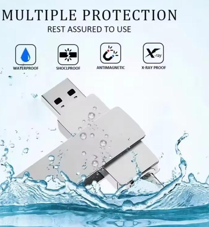 16TB Flash Drive USB 3.2 High Speed Metal U Disk Type-C Memory Stick Waterproof Storage PC Phone Data Transfer New 2026