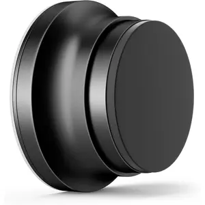 Door Stoppers for Wall, 1.65 x 0.9 Inch Door Knob Wall Protector with Silicone & Aluminum Alloy, Adhesive & Screw Mounting Door Bumper for Home & Office Walls, Black