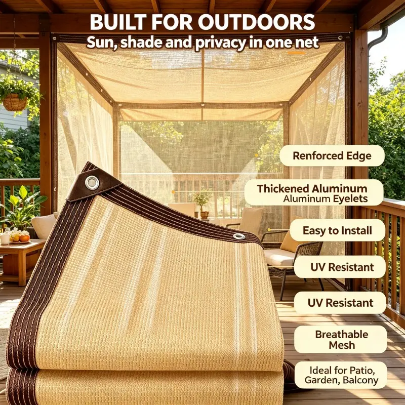 90% Sunshade Mesh, Outdoor UV Protection, Breathable High-Density Fabric, Durable Shade Net, Sunshades for Patio, for Garden, Patio, Greenhouse, Dog House, Chicken Coop