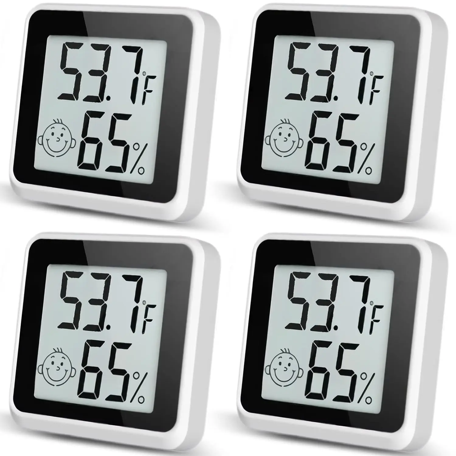 4-Pack Indoor Thermometer Hygrometer, Digital Room Temperature Humidity Monitor with Humidity Sensor for Home, Baby Nursery, Enhanced Comfort