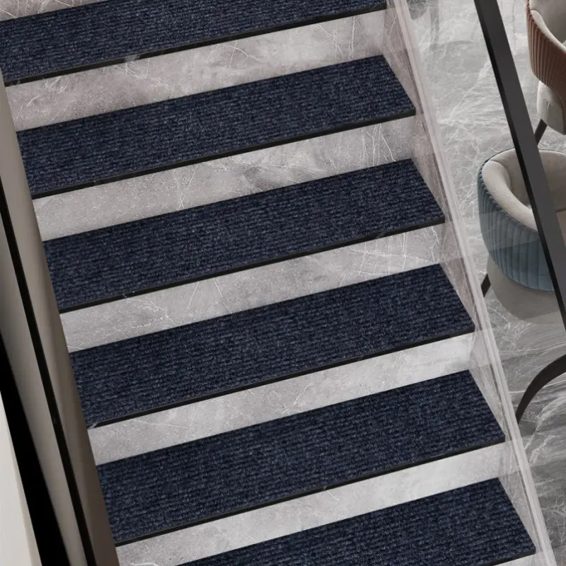 8-Piece Non-Slip Stair Mat Set, Durable Indoor Safety Carpet with Reusable Adhesive, Easy Installation, Ideal for Family and Pets